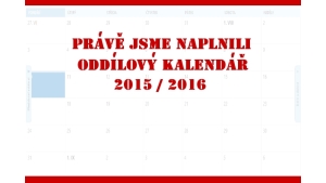 Oddílový kalendář 2015/2016